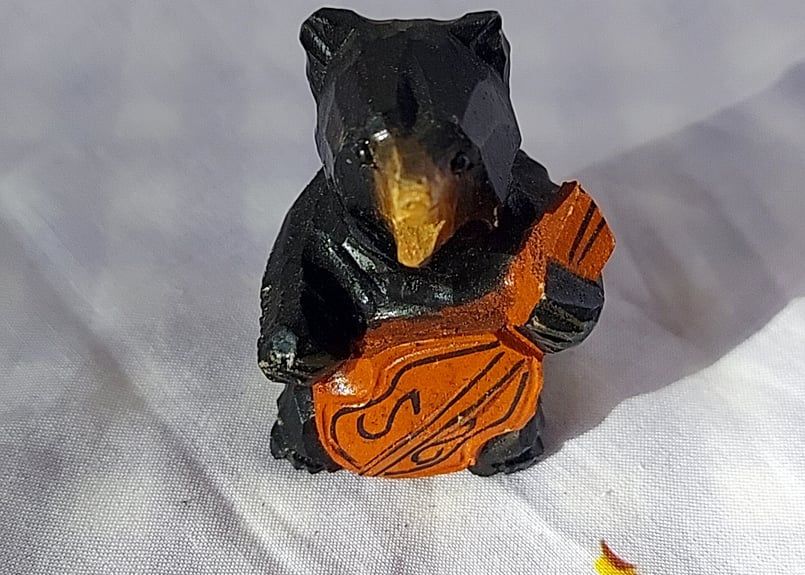 登別　木彫　熊　ミニチュア　音楽隊　　置物 登別木彫熊ミニチュア音楽隊置物