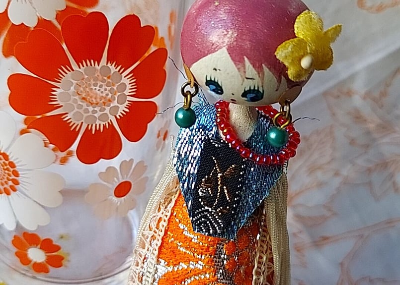 千趣会淑女こけし　置き物　郷土玩具　アレキサンダージラルドや民芸、創作こけし好き 千趣会淑女こけし 置き物 郷土玩具 アレキサンダージラルドや民芸