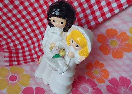ウェディングカップル💒陶器製貯金箱