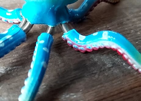 プラスティック玩具🦑くっつき烏賊  ブルー