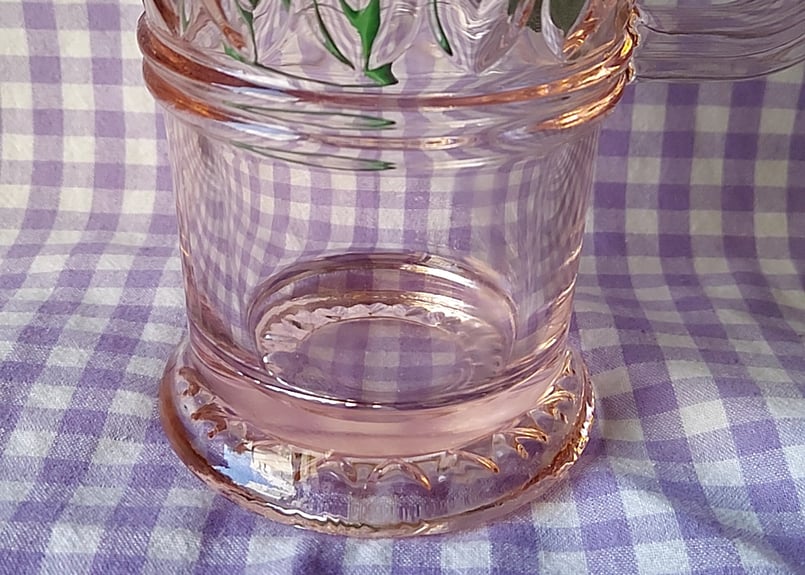 Fenton Art Glass ピンクガラス製ピッチャー 17cm 東洋硝子・ピンクハートのピッチャー | あんちーくKIDAN STORE