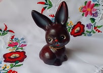 ワイン色のうさぎ🐰陶器の置物
