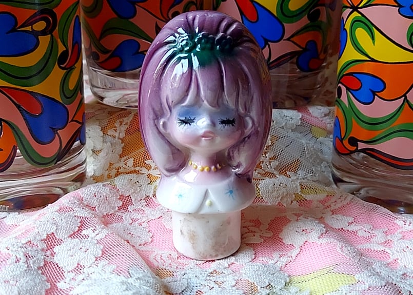 水森亜土ちゃん‪💜‪陶器のボトルカバー | あんちーくKIDAN STORE‬‬