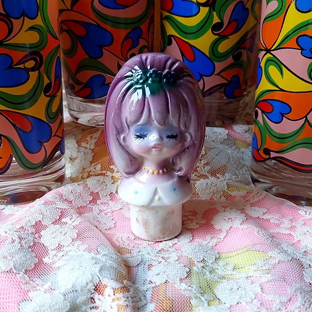 水森亜土ちゃん‪💜‪陶器のボトルカバー | あんちーくKIDAN STORE‬‬
