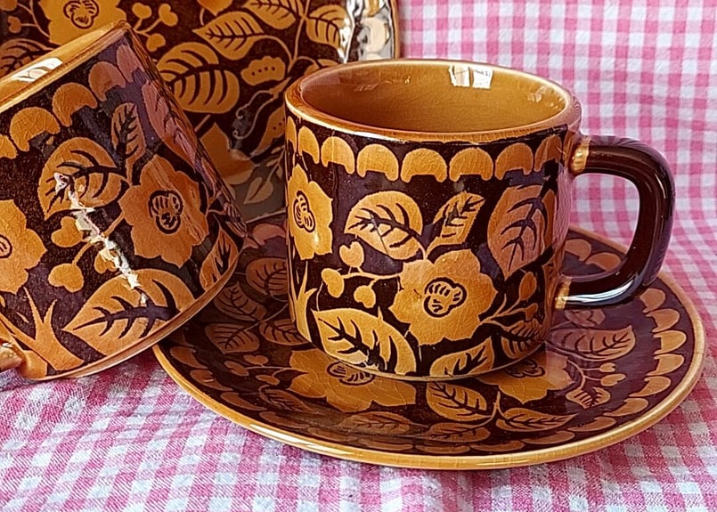 銀製品です。アンティークな花模様の脚付きカップ。難あり キャラメル色の花蝶🦋レトロカップ | あんちーくKIDAN STORE