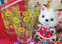 佐々木ガラス・黄色のお花グラス