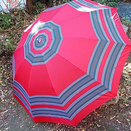 レトロ細ボーダー✩.*˚1970´s 折りたたみ傘