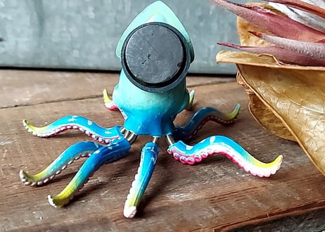 プラスティック玩具🦑くっつき烏賊  ブルー