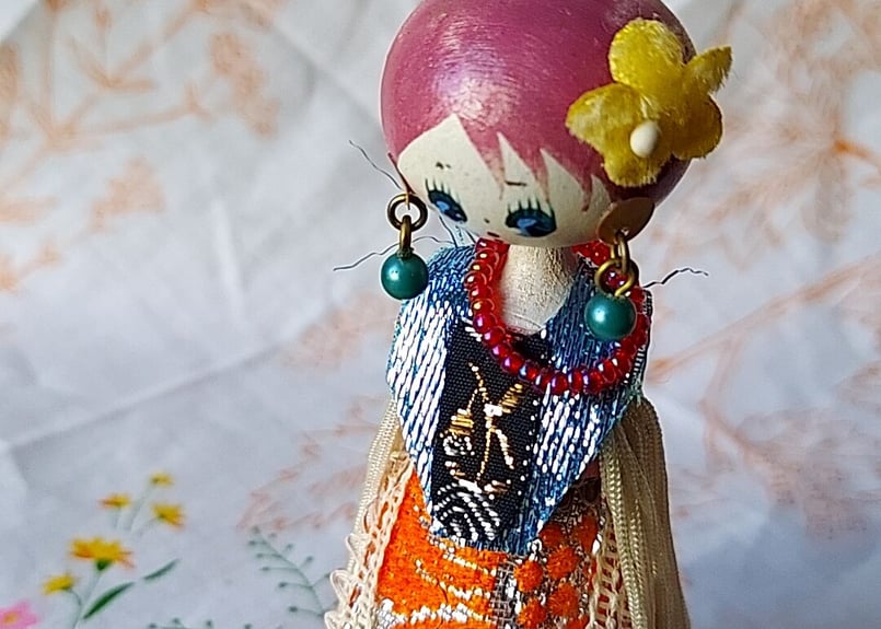 千趣会淑女こけし　置き物　郷土玩具　アレキサンダージラルドや民芸、創作こけし好き 千趣会淑女こけし 置き物 郷土玩具 アレキサンダージラルドや