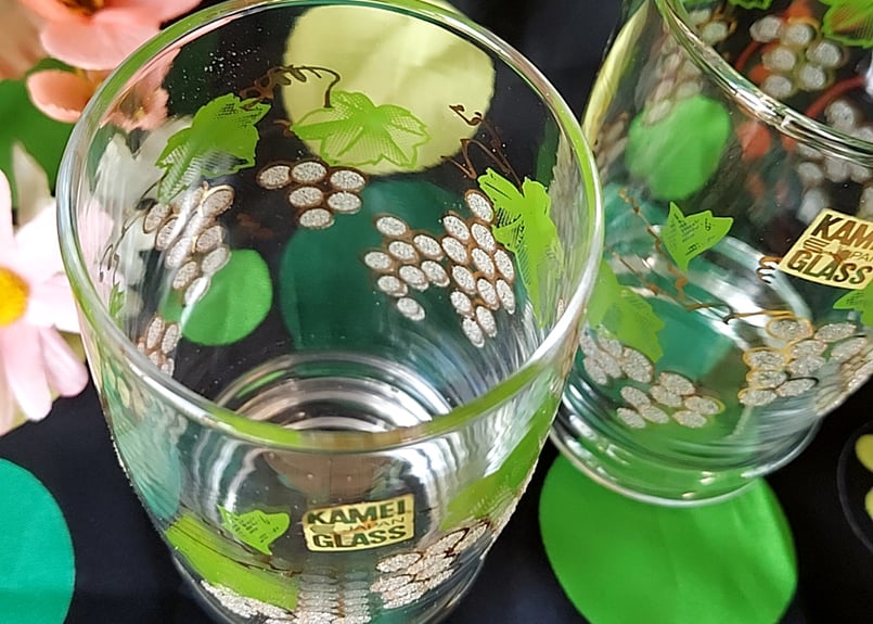 カメイ硝子・お砂糖みたいなつぶつぶの葡萄グラス | あんちーくKIDAN STORE