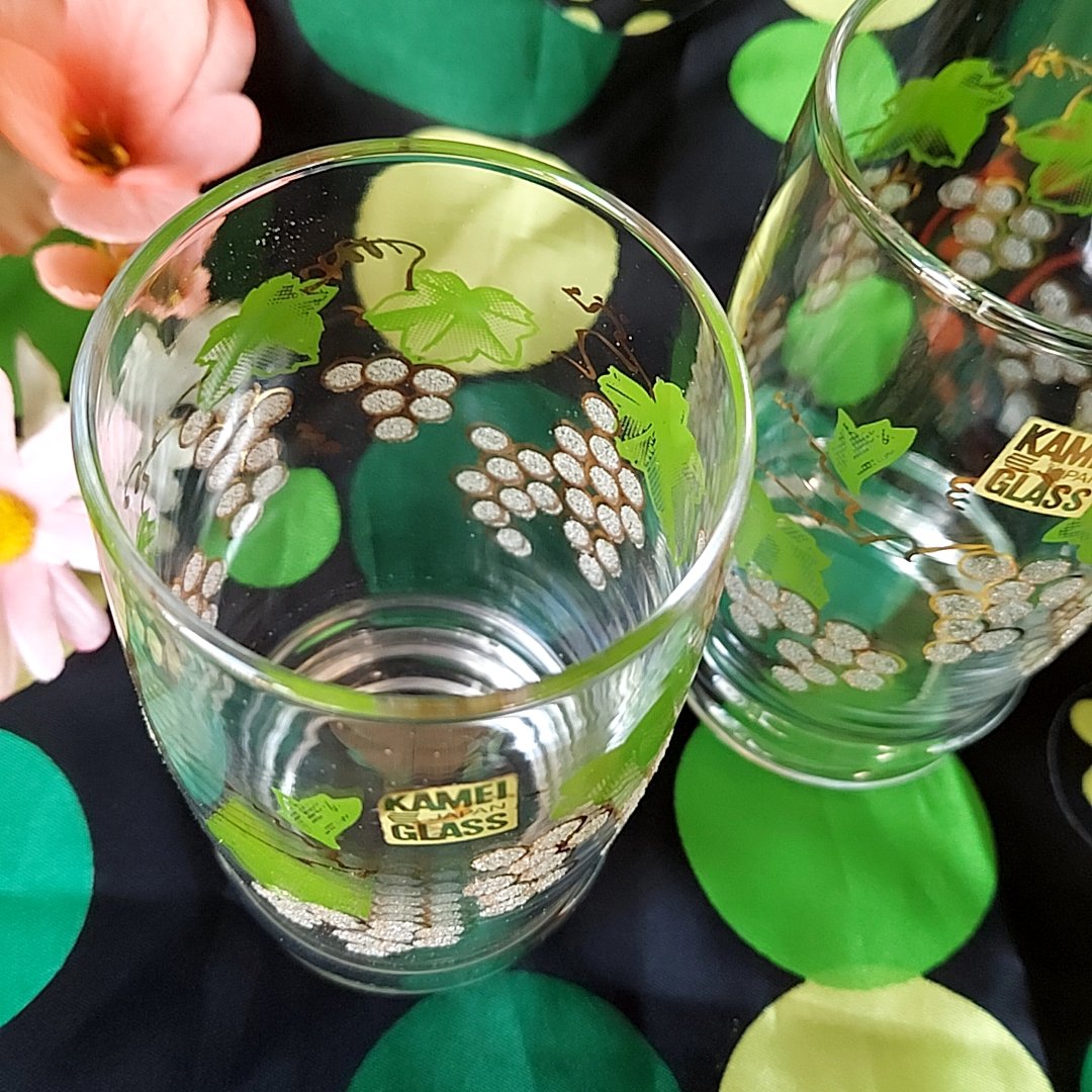 カメイ硝子・お砂糖みたいなつぶつぶの葡萄グラス | あんちーくKIDAN STORE