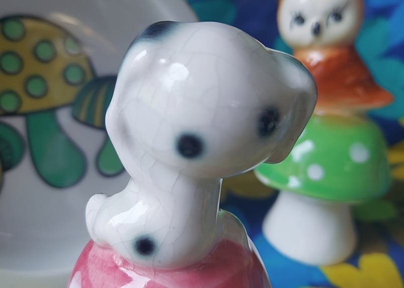 きのことダルメシアン🍄陶器の置物 | あんちーくKIDAN STORE