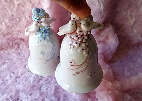 勿忘草と文鳥✩.*˚ハンドベル  ピンク