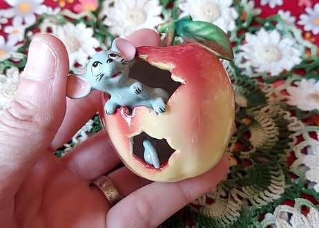 輸出用陶器・林檎から出るネズミ🍎