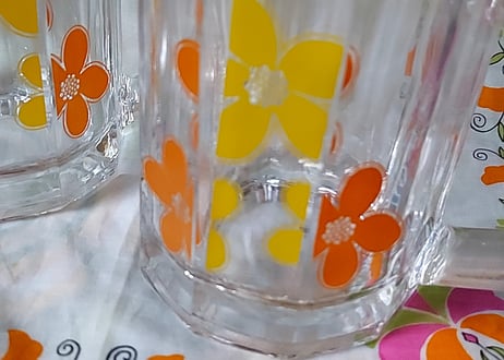 HOYA・クリスタル✨花柄ジョッキ