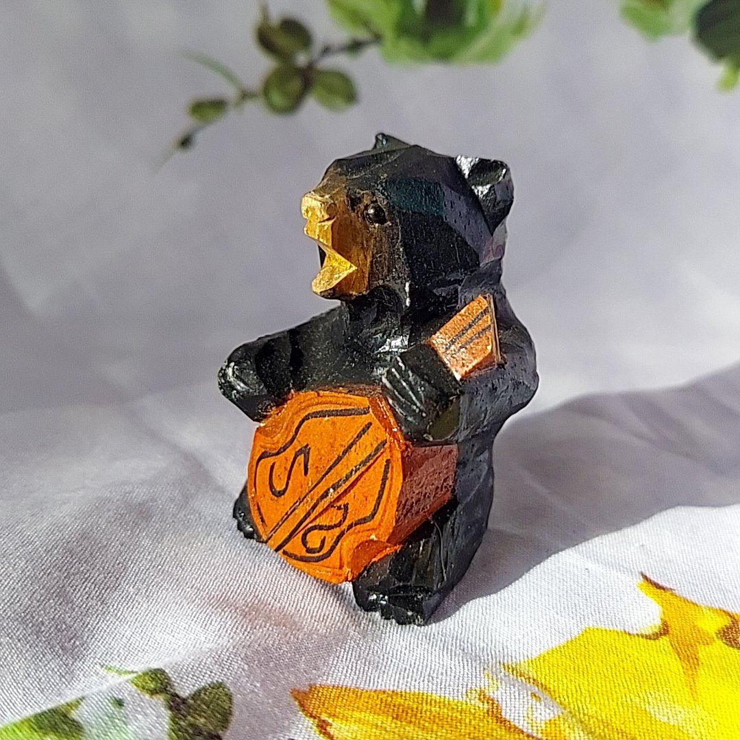 登別木彫熊ミニチュア音楽隊置物