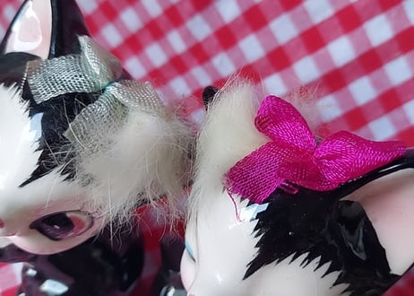 毛付きネコのペア陶器🐈‍⬛