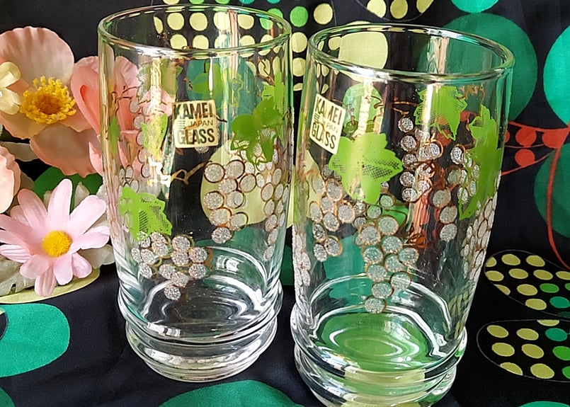 カメイ硝子・お砂糖みたいなつぶつぶの葡萄グラス | あんちーく