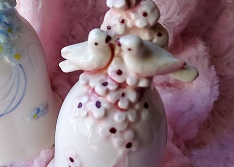勿忘草と文鳥✩.*˚ハンドベル  ピンク