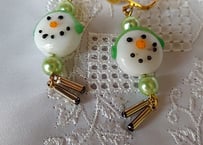 1960´s✨硝子の雪だるまVintageイヤリング