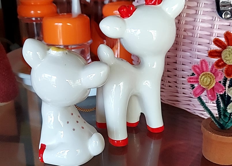 チェーン付きバンビのペア陶器 | あんちーくKIDAN STORE