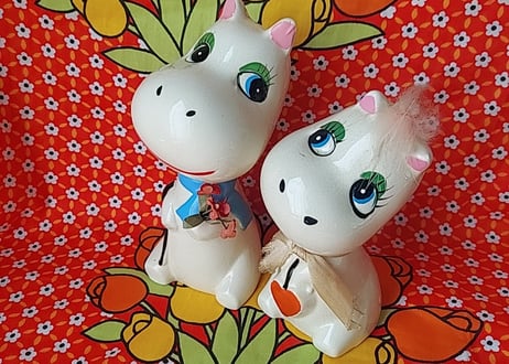 かばのペア陶器🩷ᩚ置物