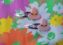 帽子のレトロなヘアピン👒 ピンク