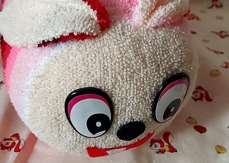 タオル地・ボーダーうさぎの抱き枕