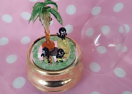 ドーム入り硝子細工🌴黒んぼのオルゴール