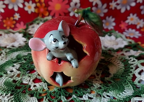 輸出用陶器・林檎から出るネズミ🍎