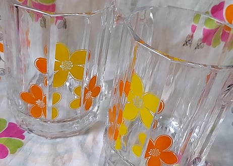 HOYA・クリスタル✨花柄ジョッキ