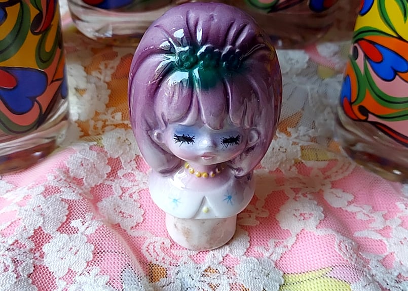 水森亜土ちゃん‪💜‪陶器のボトルカバー | あんちーくKIDAN STORE‬‬