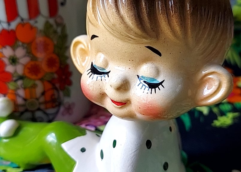 妖精と子供たちの陶器置物セット ドイツ製 かわいい陶器の天使 3体セット インテリアオブジェ