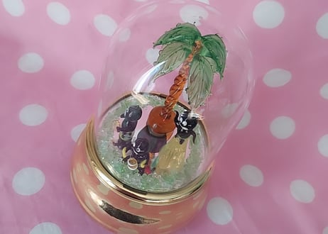 ドーム入り硝子細工🌴黒んぼのオルゴール