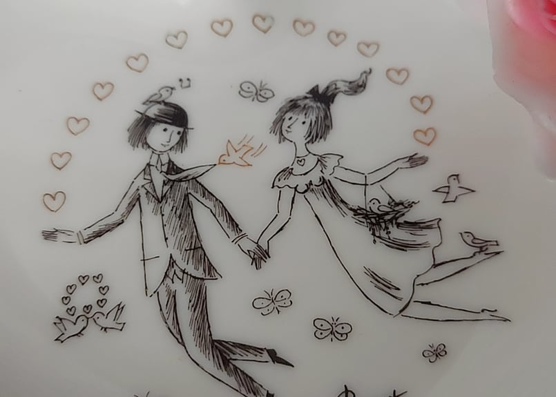 レイモン　ペイネ　絵皿　小皿 レイモン・ペイネ🩷 ̖́-ハートの小皿 | あんちーくKIDAN STORE