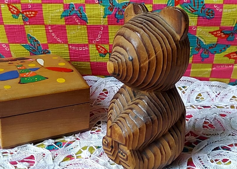 木彫熊ぼっこ　置物　北海道アイヌ　郷土玩具、どんころ熊やロイヤルペット、民藝好き 木彫熊ぼっこ 置物 北海道アイヌ 郷土玩具、どんころ熊や