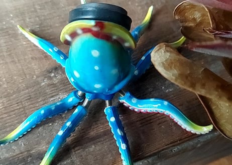 プラスティック玩具🦑くっつき烏賊  ブルー