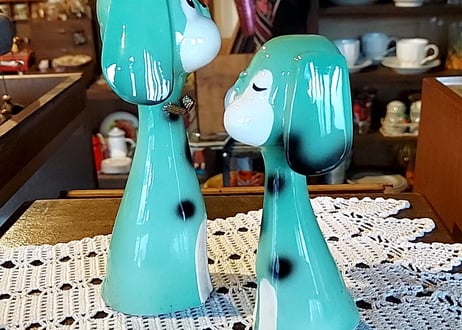 エメラルドグリーンと水玉✩.*˚ペアわんちゃん