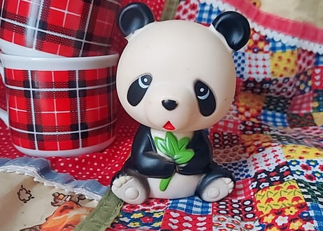 三菱銀行🌿パンダのノベルティソフビマスコット