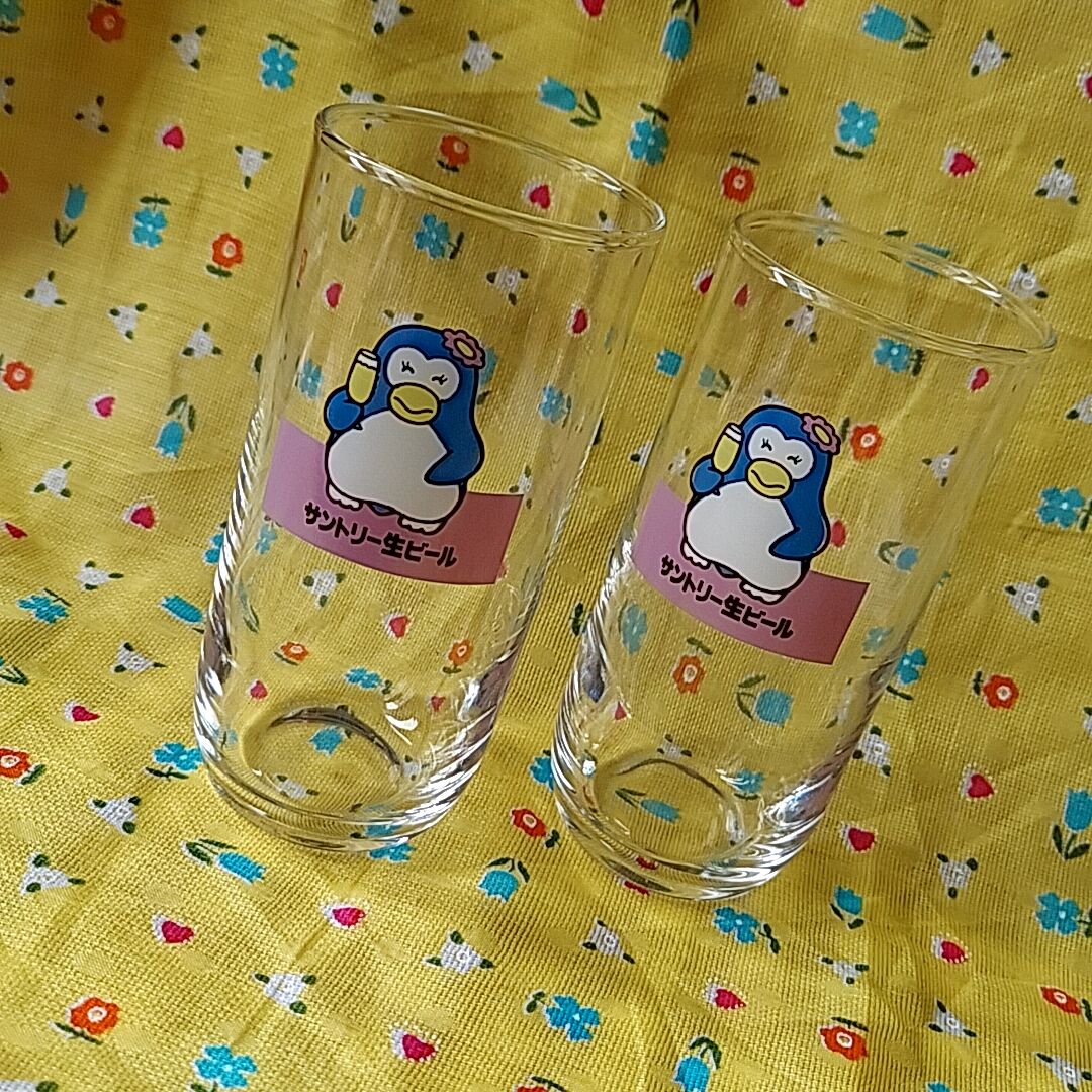 昭和レトロ サントリー ノベルティ パピプペンギンズ ロンググラス 8個 SUNTORYサントリービールペンギングラス ノベルティグラス
