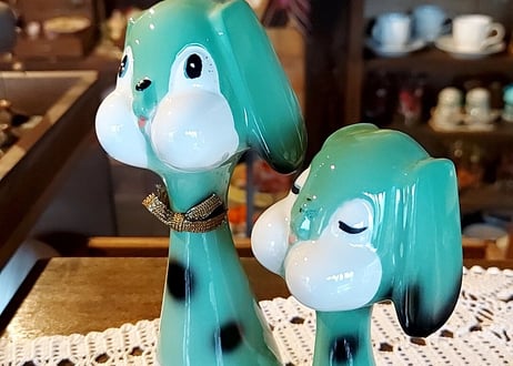 エメラルドグリーンと水玉✩.*˚ペアわんちゃん
