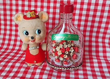 ドライフラワーの入ったボトルフラワーオブジェ💐