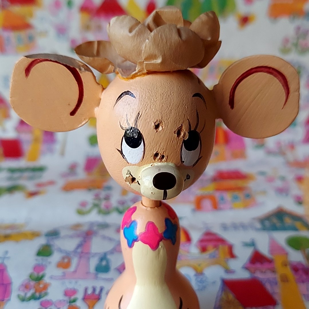 ディズニーまんがこけし「ディズニーの城」昭和レトロ 希少】ヴィンテージ☆ディズニー まんがこけし／ディズニーの城