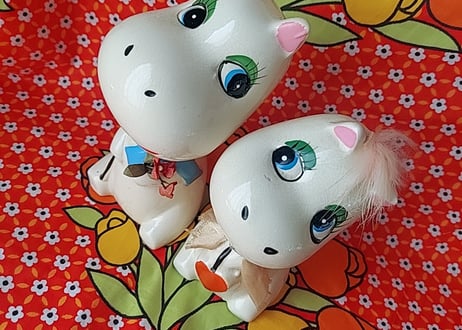 かばのペア陶器🩷ᩚ置物