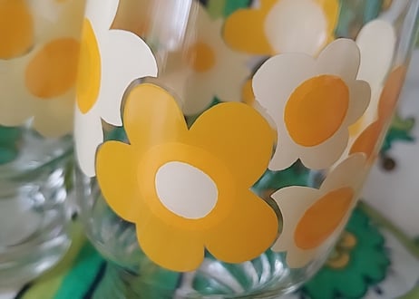 佐々木ガラス･黄色のお花グラス