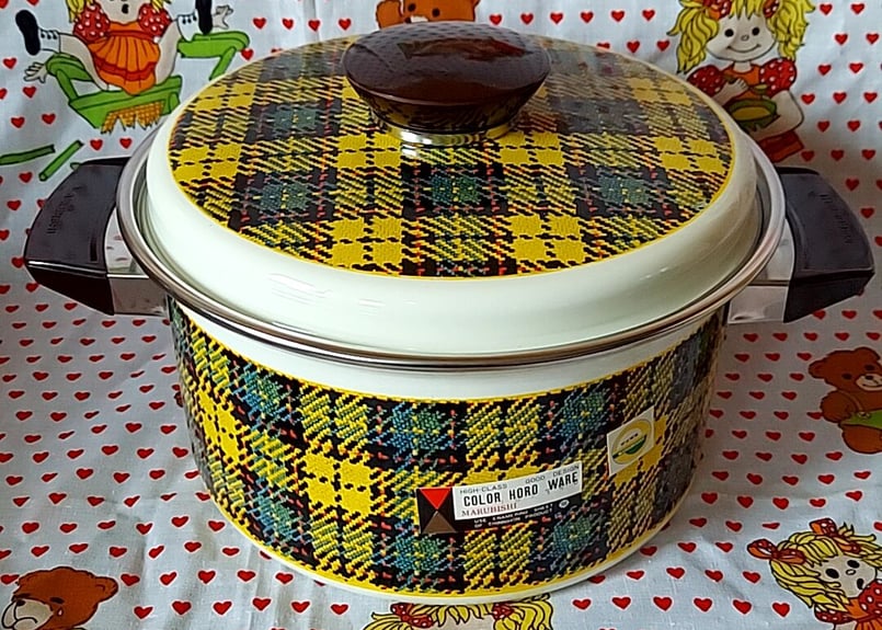 確認用♥️マルビシ鍋♥️マルビシ　ホーロー鍋♥️ マルビシ ホーロー両手鍋 カラーホーローウェア オレンジ蓋 葡萄