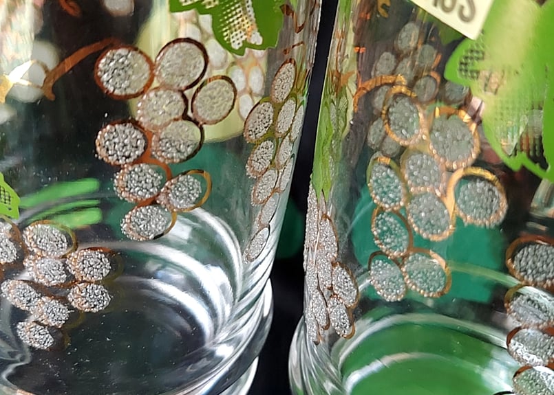 カメイ硝子・お砂糖みたいなつぶつぶの葡萄グラス | あんちーくKIDAN STORE