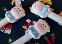 陶器製、Fancyな牛さんスプーン
