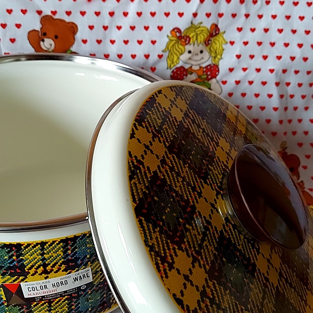 確認用♥️マルビシ♥️パイレックス♥️野菜柄♥️ホーロー鍋
