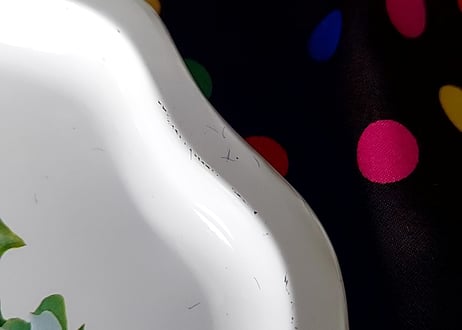 造花フォトプリントのブリキトレイ